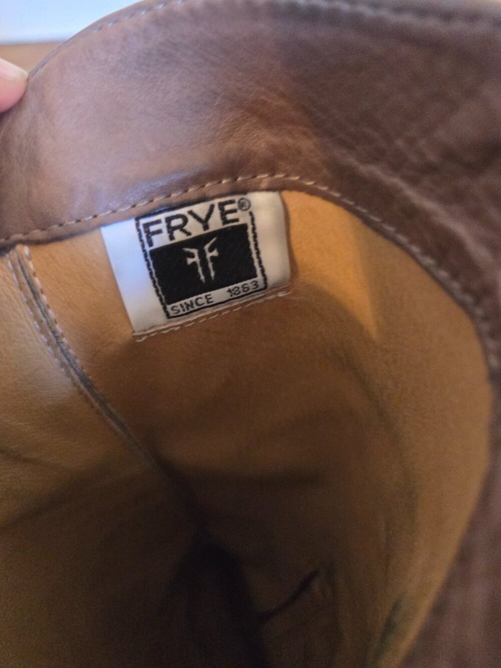 Frye Light Brown Tall Leather Riding Boots Women's Size 7.5 - Picture 8 of 12
